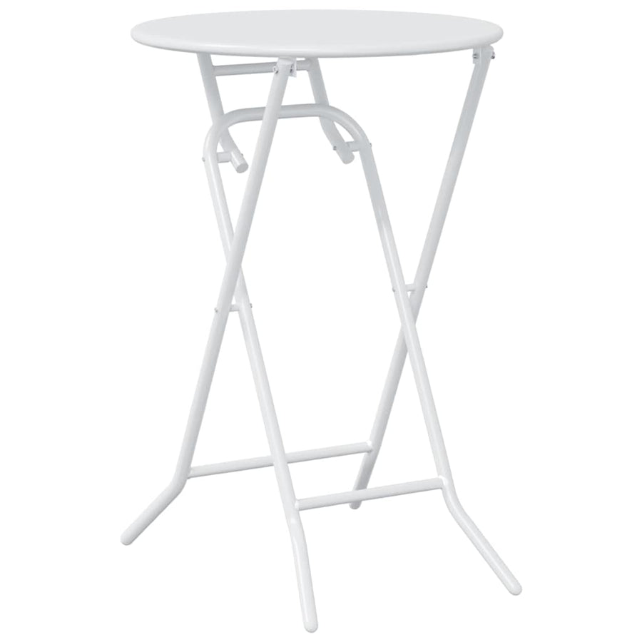Tuin Bistro Set 3 pcs Wit Staal