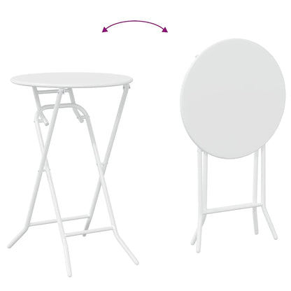 Tuin Bistro Set 3 pcs Wit Staal