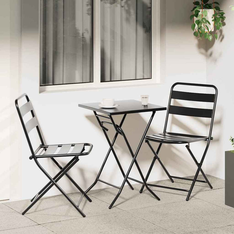 Tuin Bistro Set 3 pcs Antraciet Staal