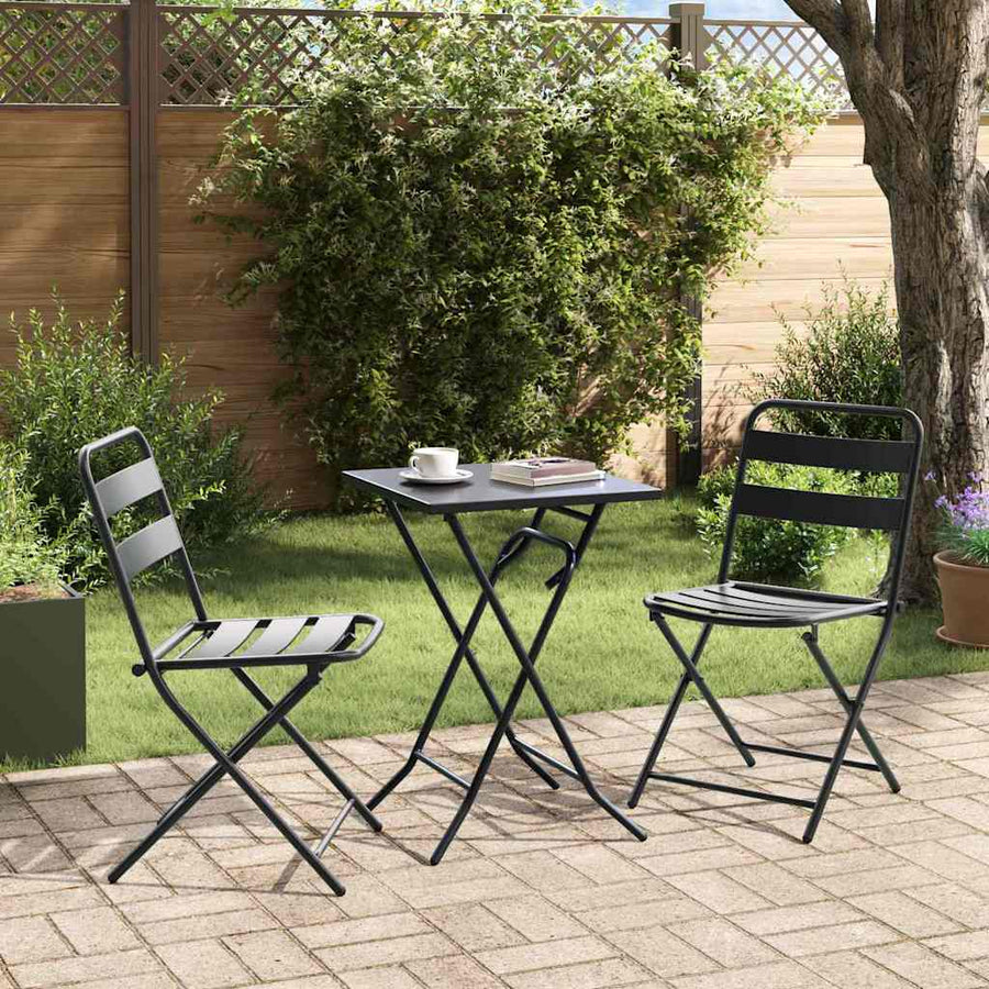 Tuin Bistro Set 3 pcs Antraciet Staal