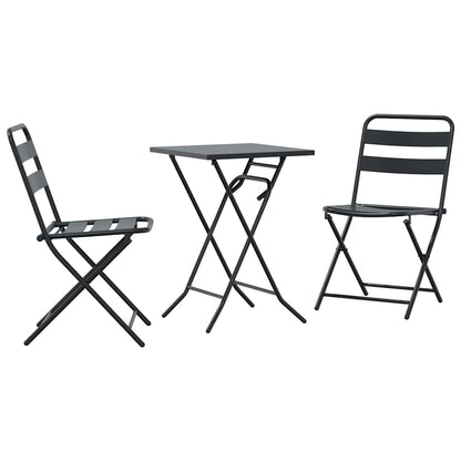Tuin Bistro Set 3 pcs Antraciet Staal