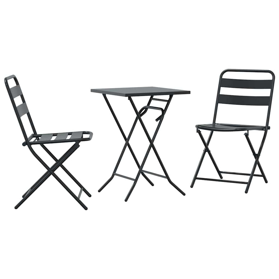 Tuin Bistro Set 3 pcs Antraciet Staal