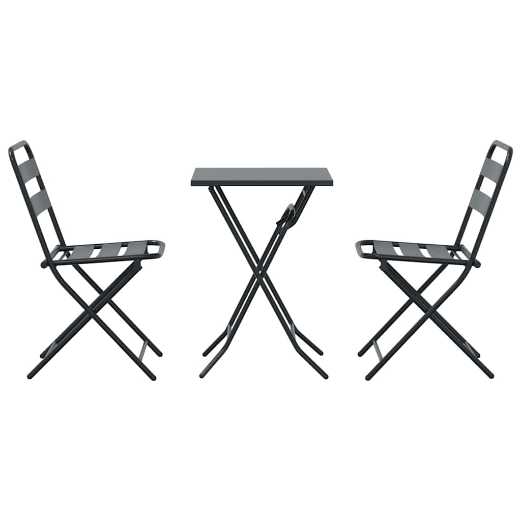 Tuin Bistro Set 3 pcs Antraciet Staal