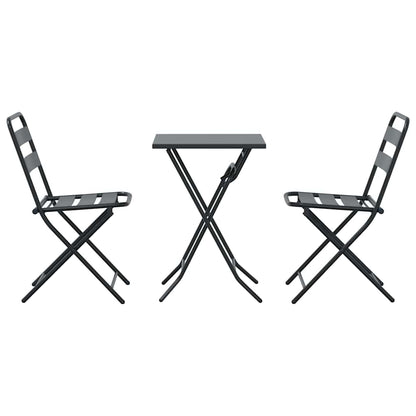 Tuin Bistro Set 3 pcs Antraciet Staal