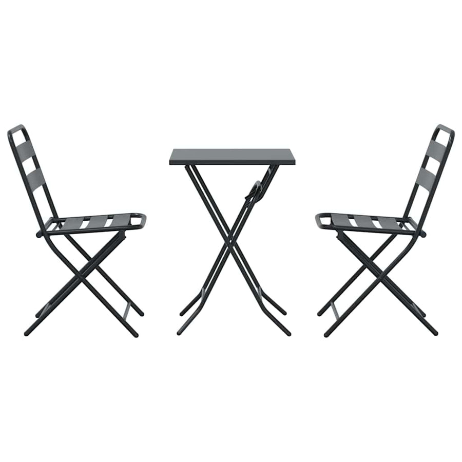 Tuin Bistro Set 3 pcs Antraciet Staal