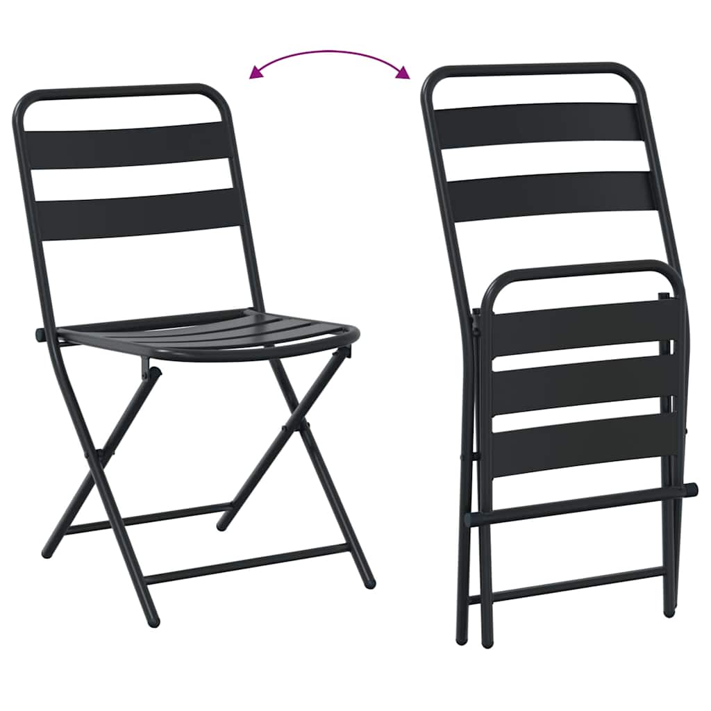 Tuin Bistro Set 3 pcs Antraciet Staal
