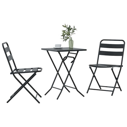 Tuin Bistro Set 3 pcs Antraciet Staal