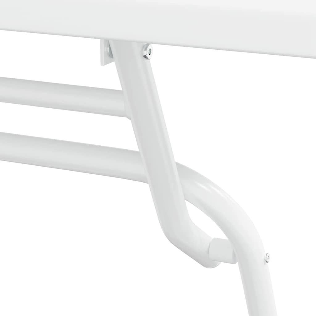 Tuin Bistro Set 3 pcs Wit Staal