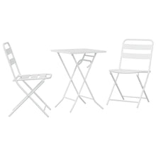 Tuin Bistro Set 3 pcs Wit Staal