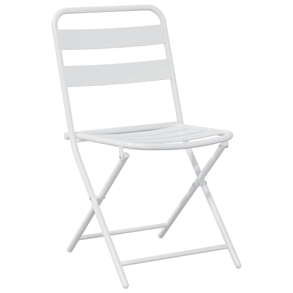 Tuin Bistro Set 3 pcs Wit Staal