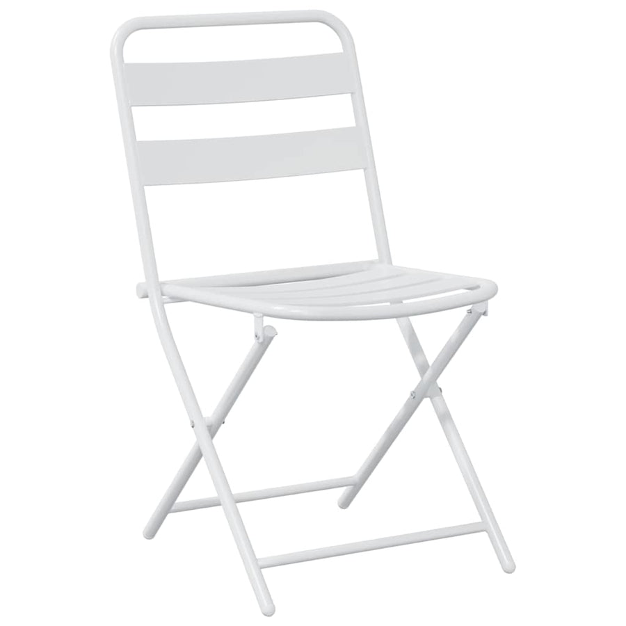 Tuin Bistro Set 3 pcs Wit Staal