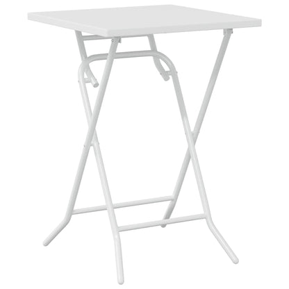 Tuin Bistro Set 3 pcs Wit Staal