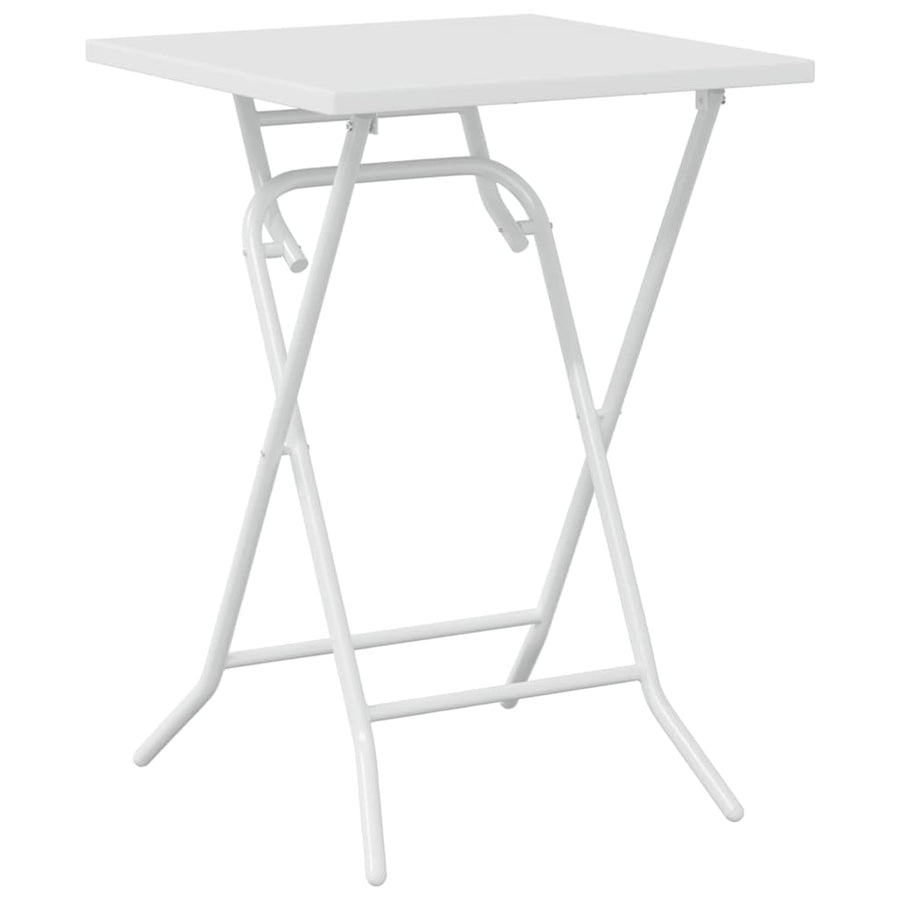 Tuin Bistro Set 3 pcs Wit Staal