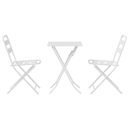 Tuin Bistro Set 3 pcs Wit Staal