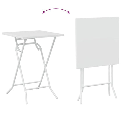 Tuin Bistro Set 3 pcs Wit Staal