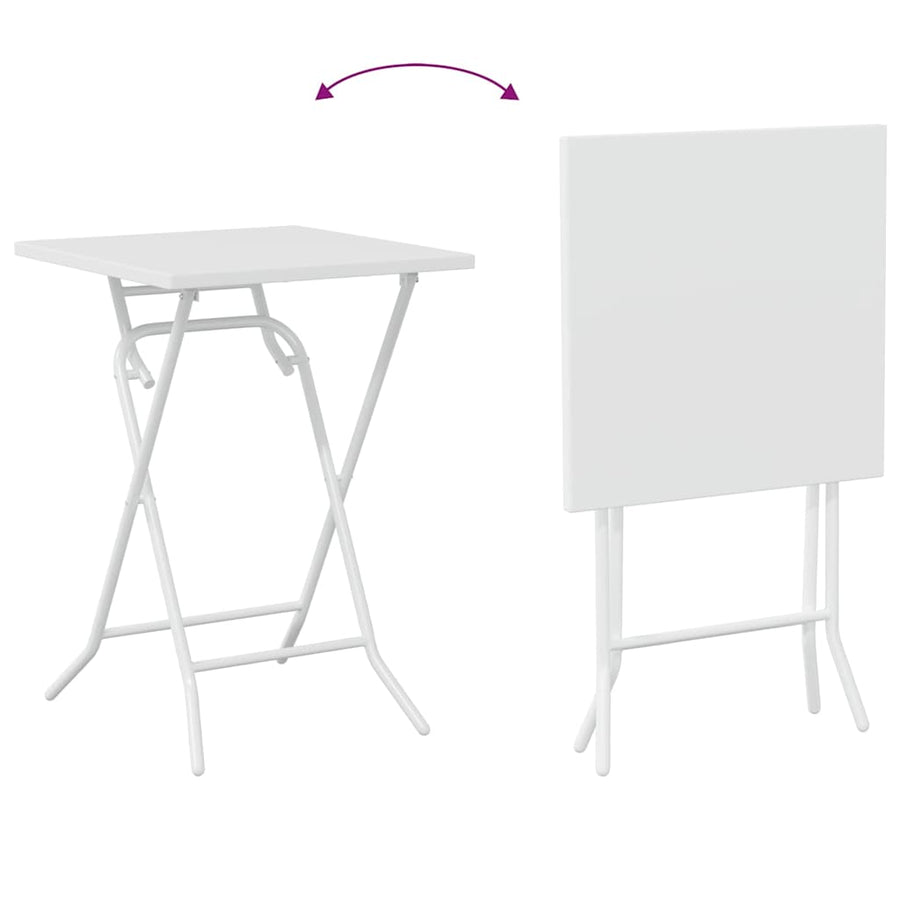 Tuin Bistro Set 3 pcs Wit Staal