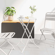 Tuintafel 50x50x72 cm metaal wit