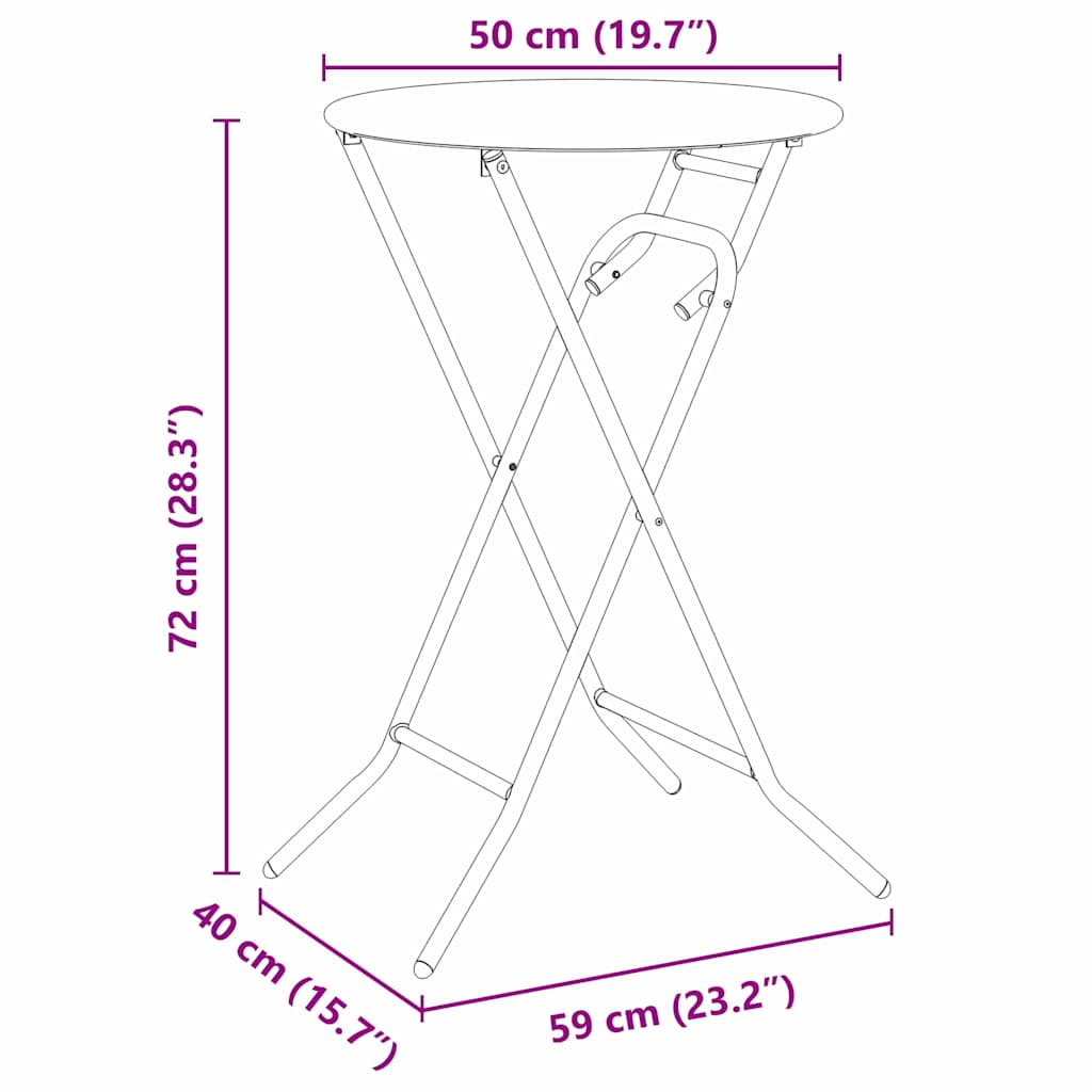 Tuinstafel Wit 50 x 50 x 72 cm Metaal