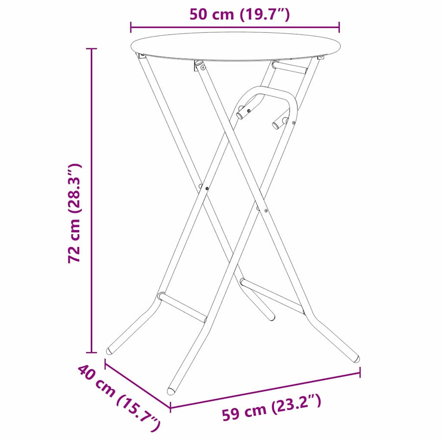Tuinstafel Wit 50 x 50 x 72 cm Metaal