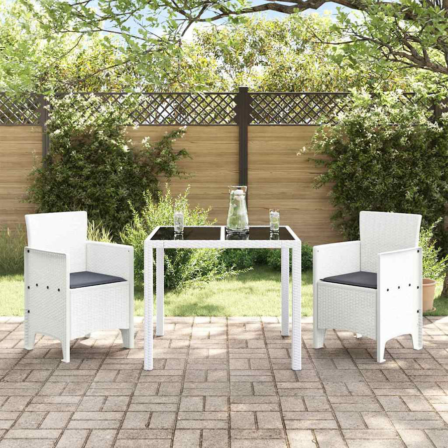Tuinstoel met kussen 2 pcs Wit 53 x 49 x 85 cm Polypropyleen