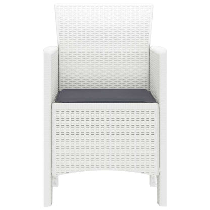 Tuinstoel met kussen 2 pcs Wit 53 x 49 x 85 cm Polypropyleen