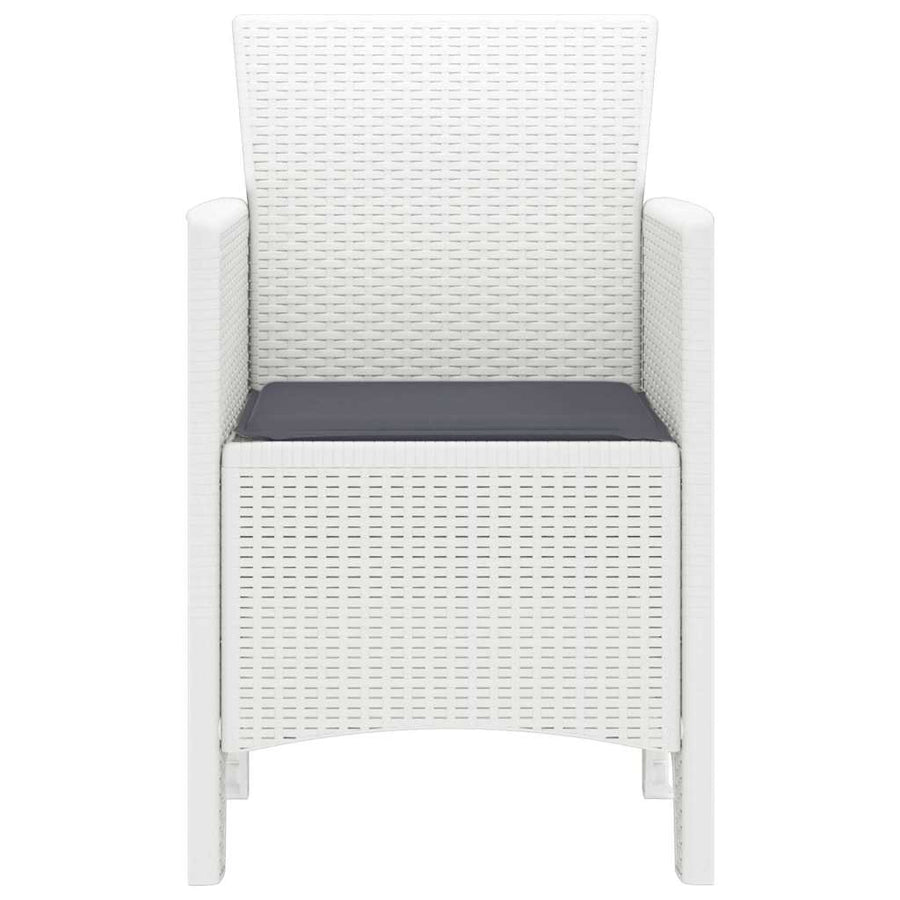 Tuinstoel met kussen 2 pcs Wit 53 x 49 x 85 cm Polypropyleen