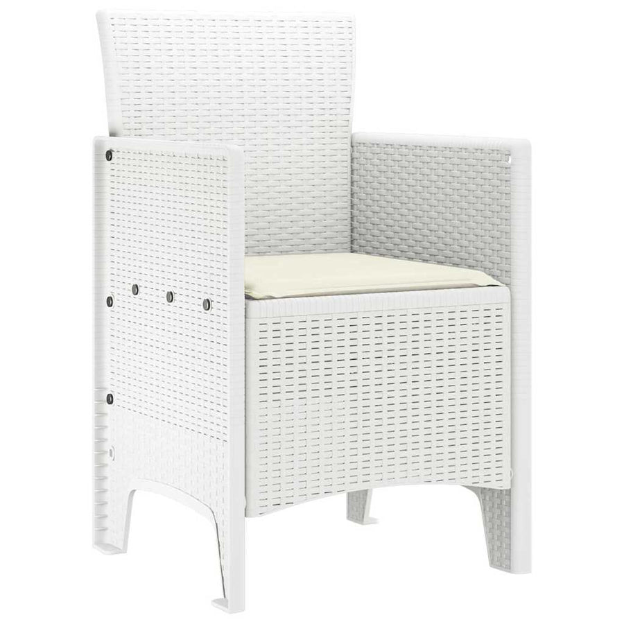 Tuinstoel met kussen 2 pcs Wit 53 x 49 x 85 cm Polypropyleen