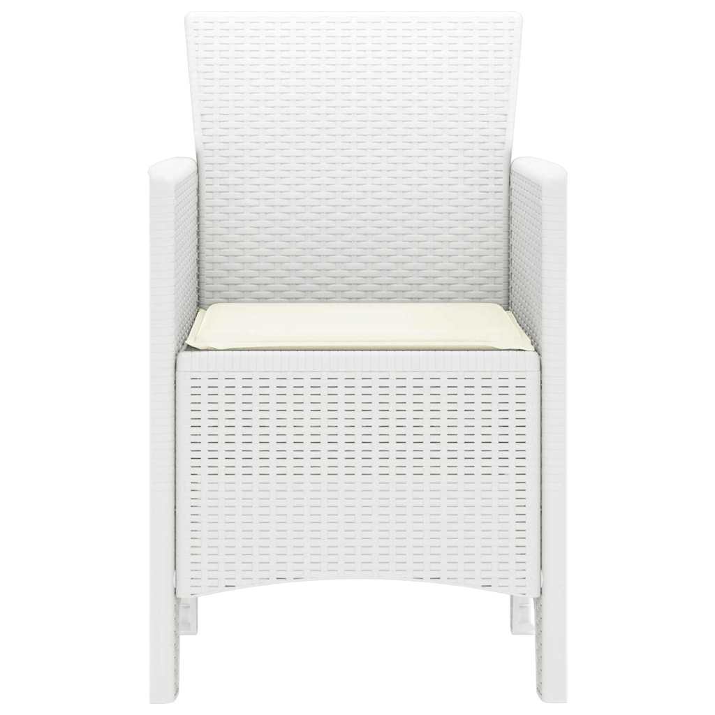 Tuinstoel met kussen 2 pcs Wit 53 x 49 x 85 cm Polypropyleen