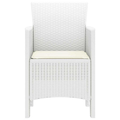 Tuinstoel met kussen 2 pcs Wit 53 x 49 x 85 cm Polypropyleen