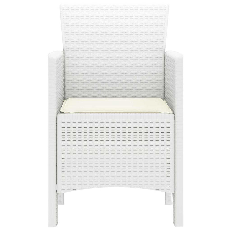 Tuinstoel met kussen 2 pcs Wit 53 x 49 x 85 cm Polypropyleen