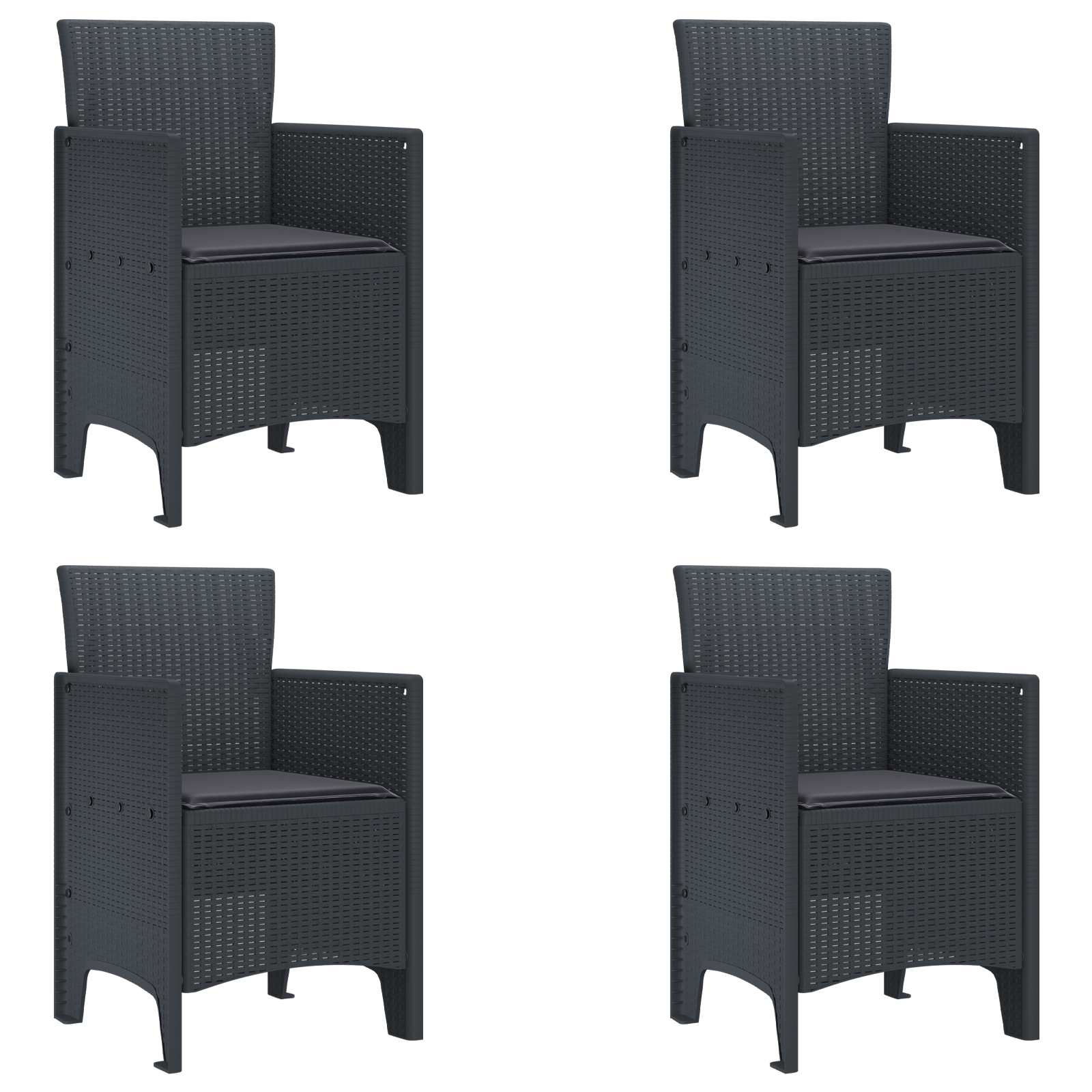 Tuinstoel 4 pcs Antraciet 53 x 49 x 85 cm Polypropyleen