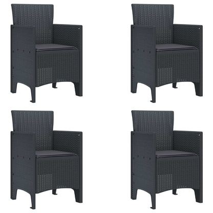 Tuinstoel 4 pcs Antraciet 53 x 49 x 85 cm Polypropyleen
