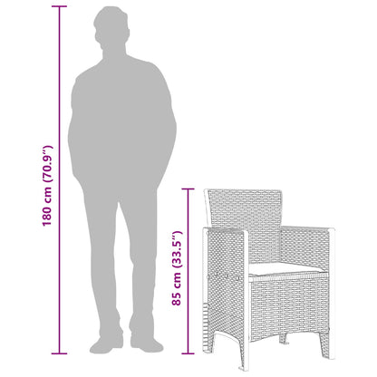 Tuinstoel 4 pcs Antraciet 53 x 49 x 85 cm Polypropyleen