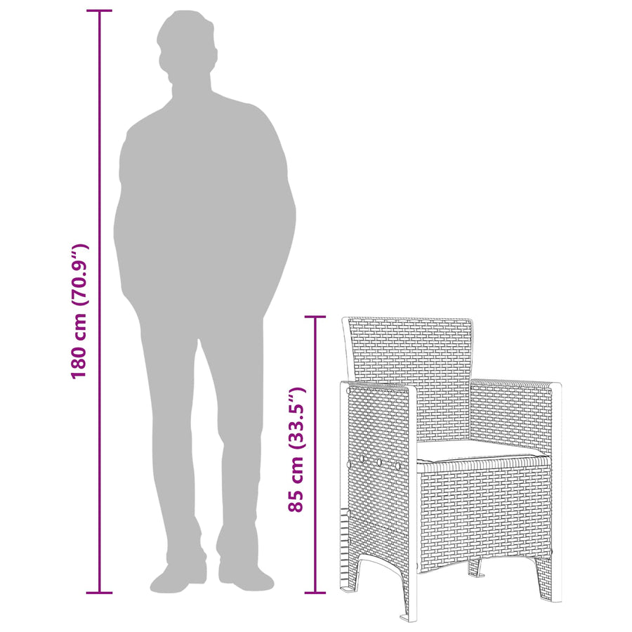 Tuinstoel 4 pcs Antraciet 53 x 49 x 85 cm Polypropyleen