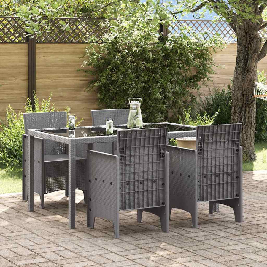 Tuinstoel 4 pcs Lichtgrijs 53 x 49 x 85 cm Polypropyleen