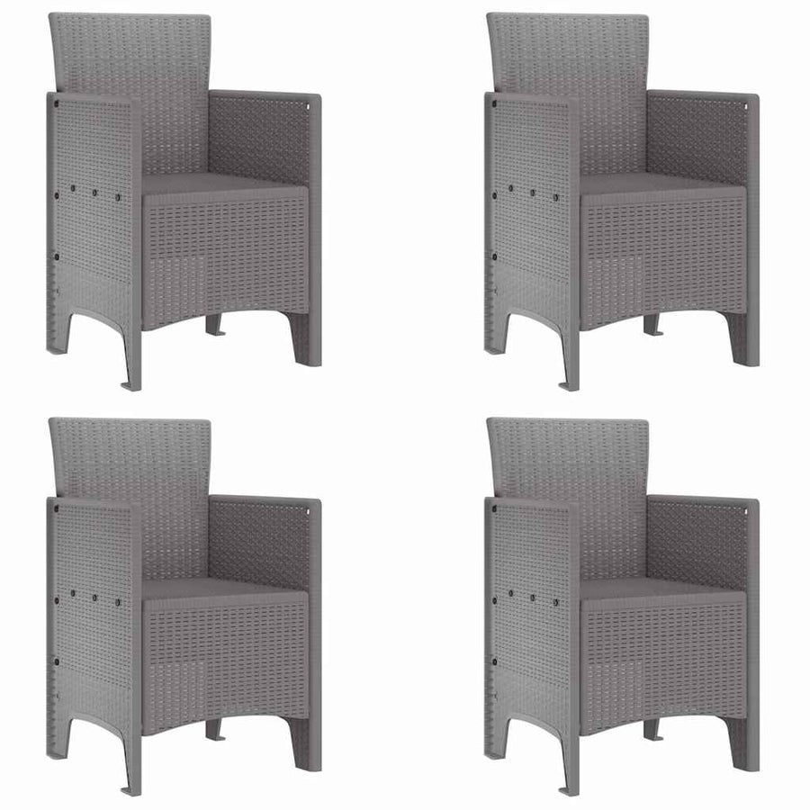 Tuinstoel 4 pcs Lichtgrijs 53 x 49 x 85 cm Polypropyleen