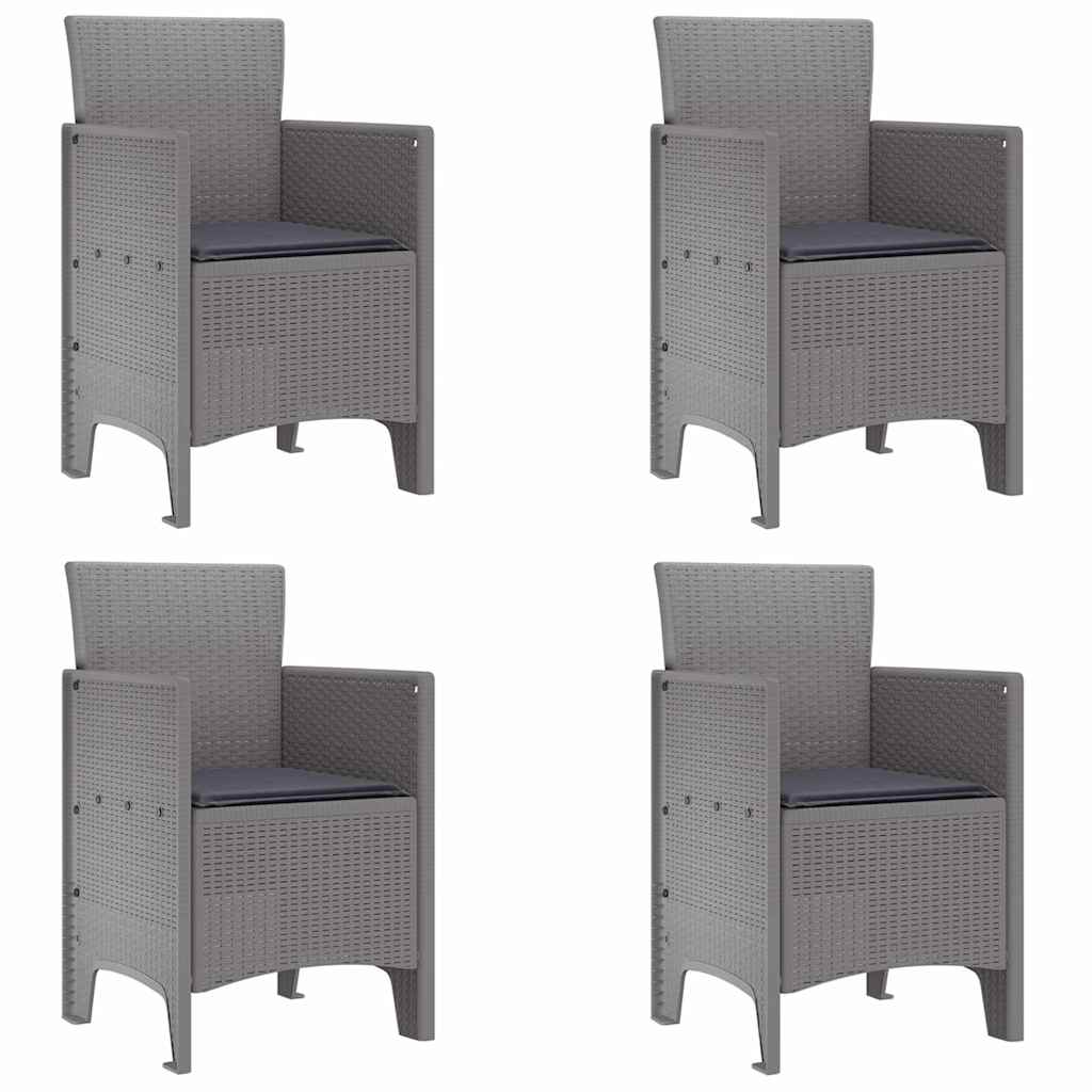 Tuinstoel 4 pcs Lichtgrijs 53 x 49 x 85 cm Polypropyleen