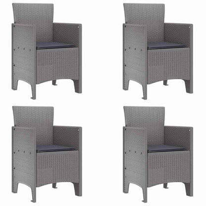 Tuinstoel 4 pcs Lichtgrijs 53 x 49 x 85 cm Polypropyleen
