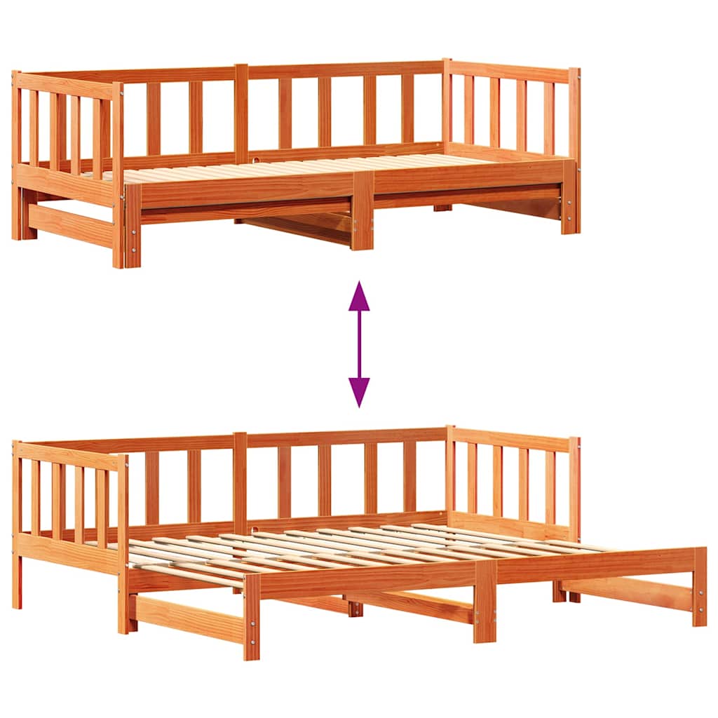 Dagbed met uittrekbed Wasbruin 203,5 x 184 x 66 cm