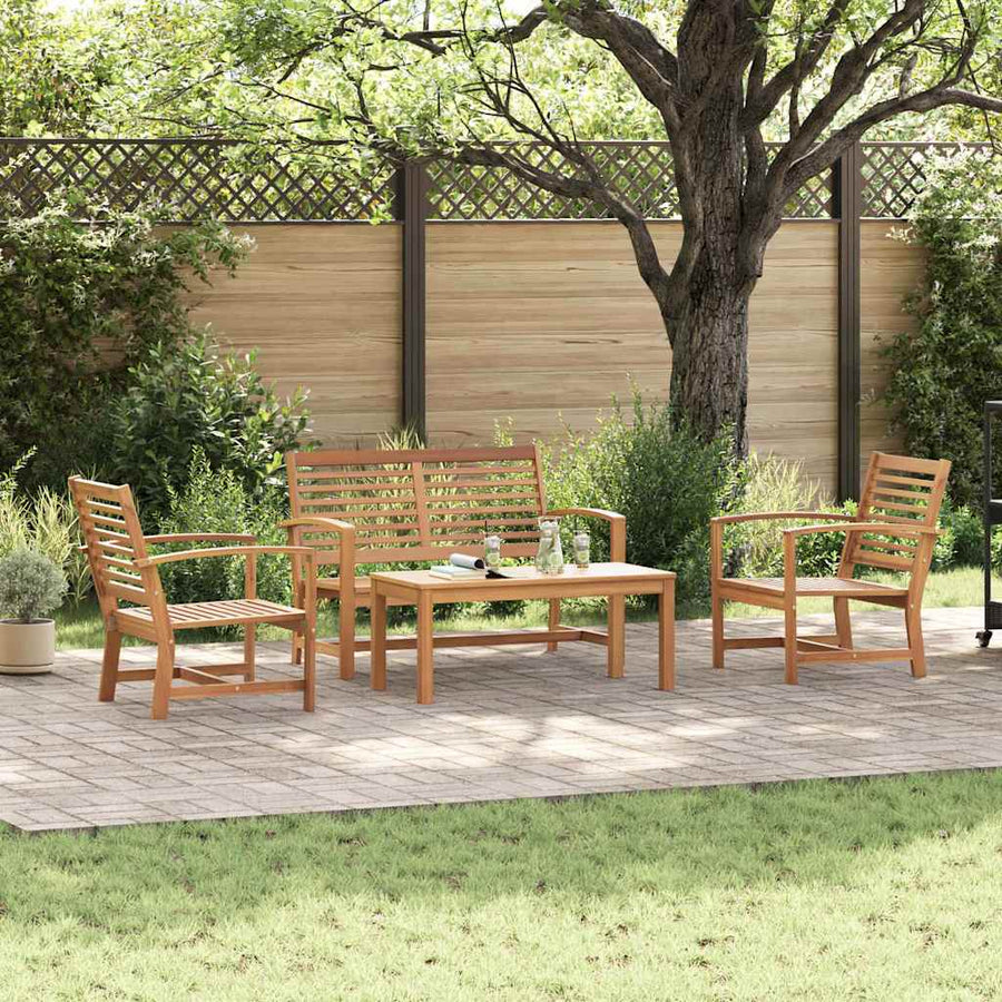 Tuin Sofa Set 4 pcs Naturel Massief teakhout