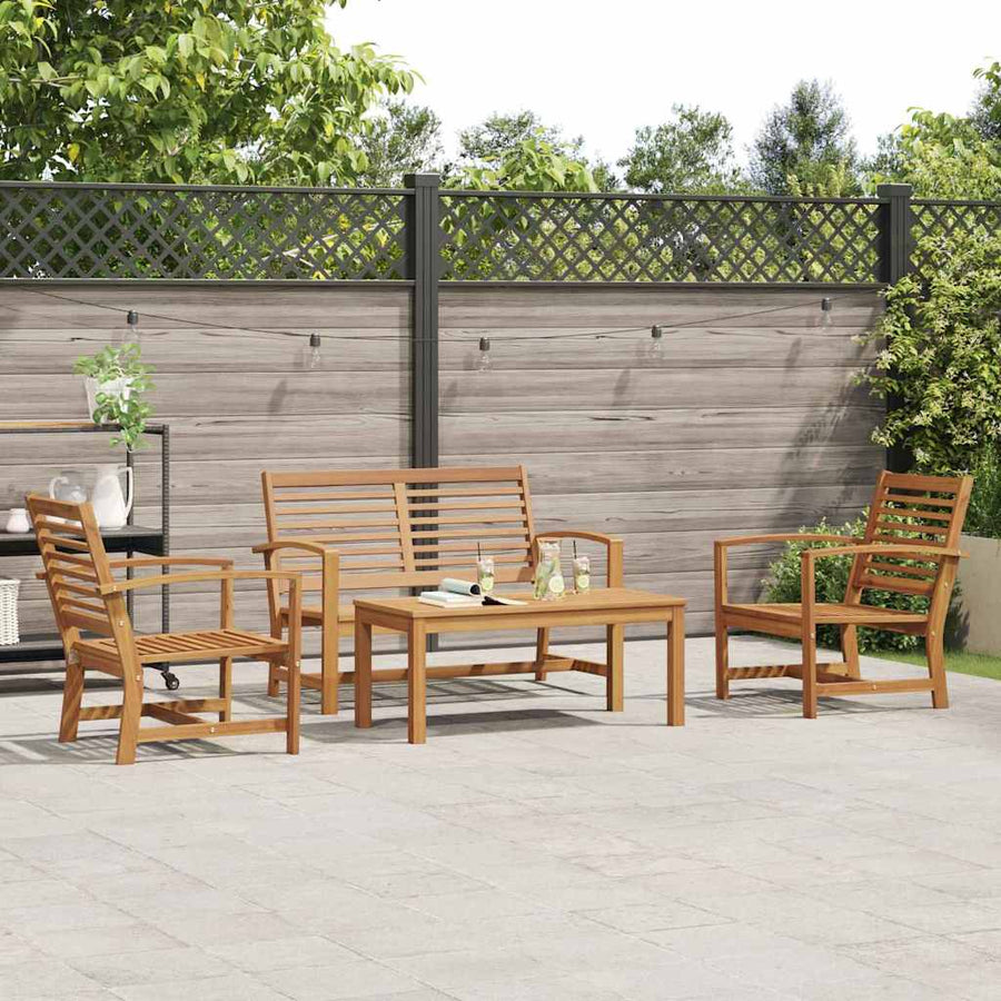 Tuin Sofa Set 4 pcs Naturel Massief teakhout