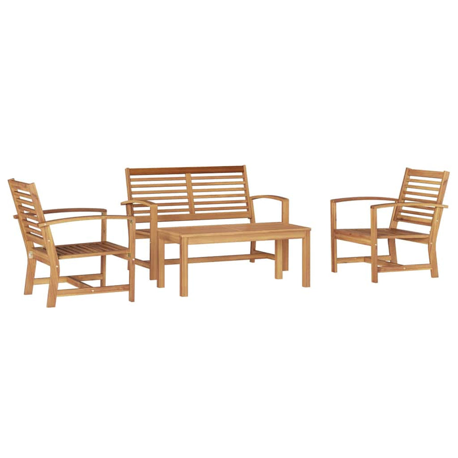 Tuin Sofa Set 4 pcs Naturel Massief teakhout