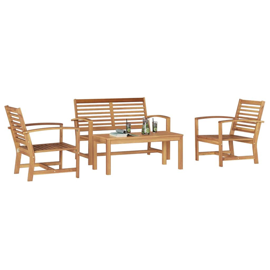 Tuin Sofa Set 4 pcs Naturel Massief teakhout