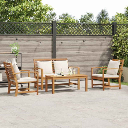 Tuin Sofa Set 4 pcs Naturel Massief teakhout