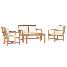 Tuin Sofa Set 4 pcs Naturel Massief teakhout