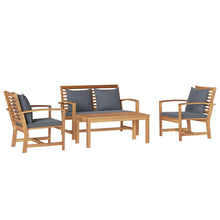 Tuin Sofa Set 4 pcs Naturel Massief teakhout