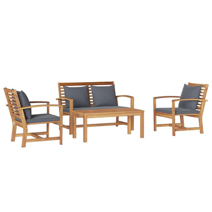 Tuin Sofa Set 4 pcs Naturel Massief teakhout