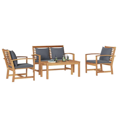 Tuin Sofa Set 4 pcs Naturel Massief teakhout