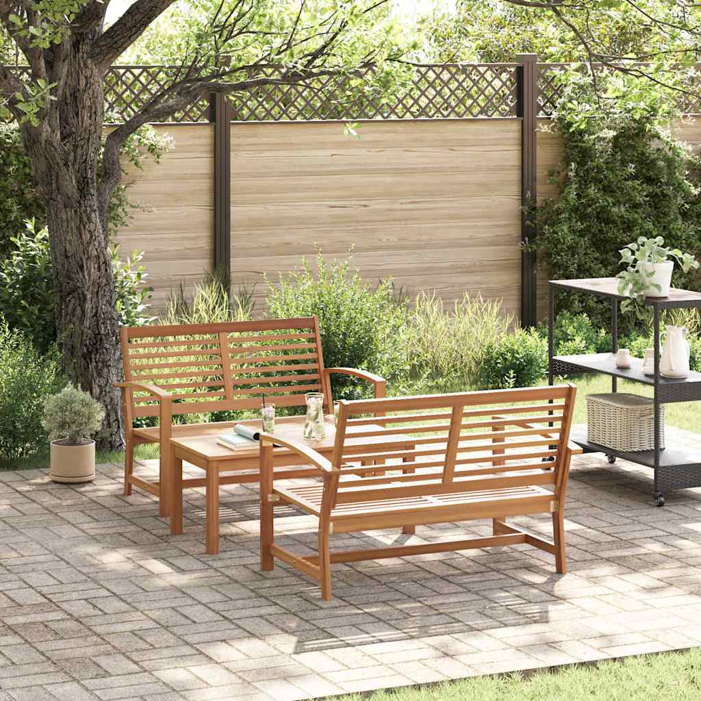 Tuin Sofa Set 3 pcs Naturel Massief teakhout