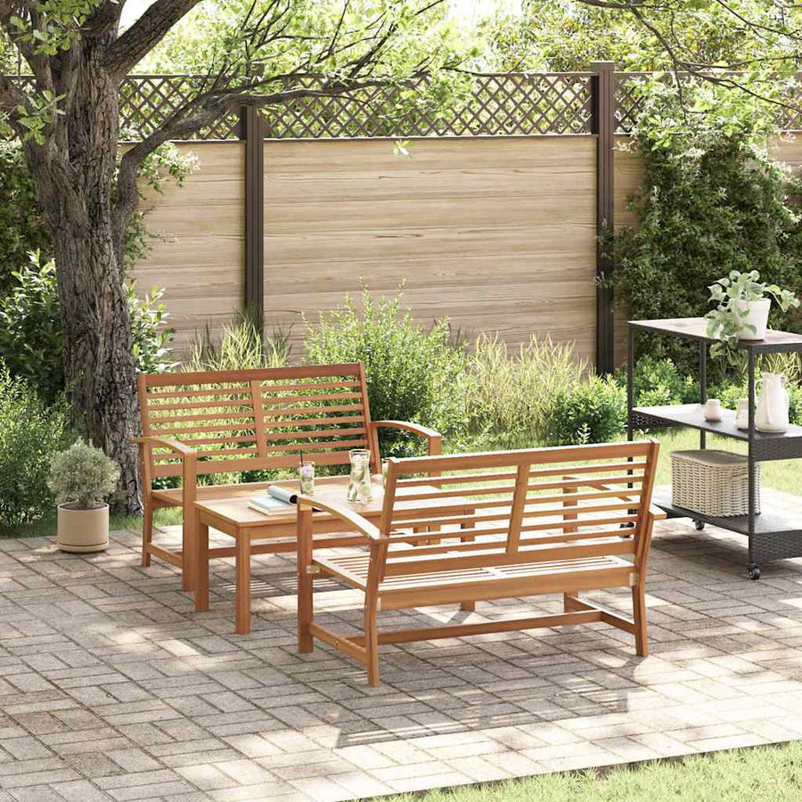 Tuin Sofa Set 3 pcs Naturel Massief teakhout